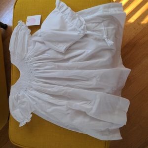 NWT Petit Ami white smocked dress and bonnet